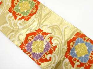 アンティーク　波に華紋織り出し袋帯（着用可）